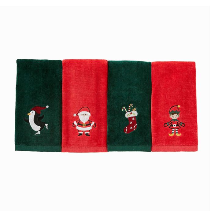 Holiday Brights 4-Piece Fingertip Towel Set | Bed Bath and Beyond Canada