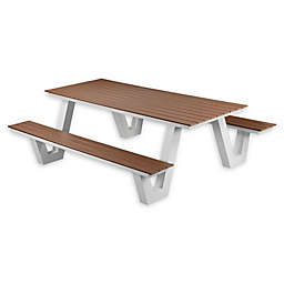 Pangea Home Lukas Picnic Table with Attached Benches