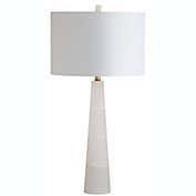 Safavieh Delilah Alabaster LED Table Lamp in White with Fabric Shade
