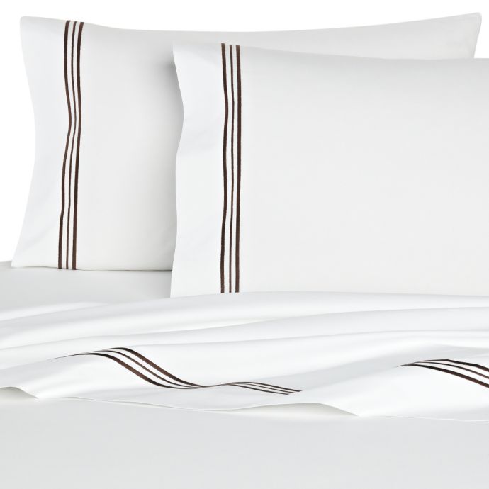 Bellino Fine Linens Tivoli Cotton Pillowcases In Chocolate Set