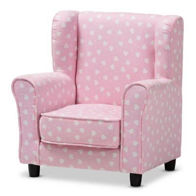 Baxton Studio Nora Hearts Kids Chair in Pink/White
