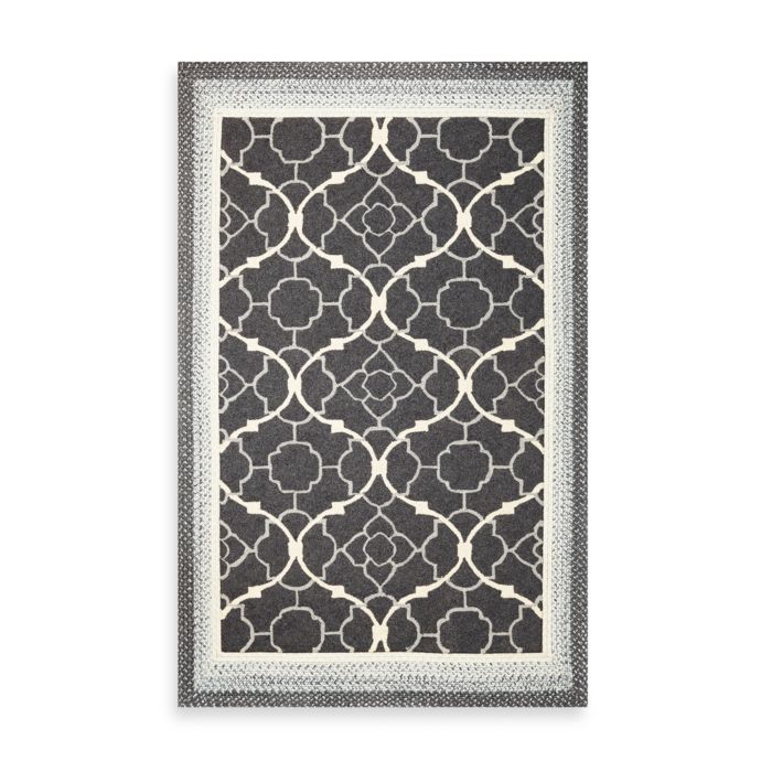 KAS® Fairfax Charcoal Filigree Indoor/Outdoor Rug | Bed Bath & Beyond