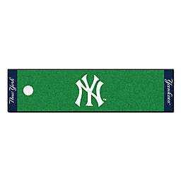 MLB New York Yankees 6-Foot Putting Green Mat with Ball Cup Back-Stop