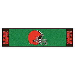 NFL Cleveland Browns 6-Foot Putting Green Mat with Ball Cup Back-Stop