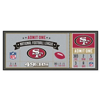 : FANMATS 23136 San Francisco 49ers Ticket Design Runner Rug -  30in. x 72in. | Sports Fan Area Rug, Home Decor Rug and Tailgating Mat :