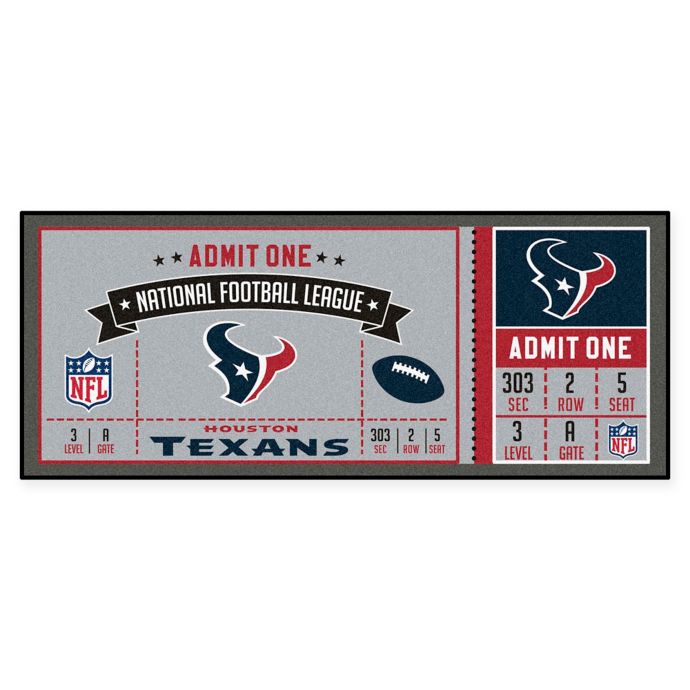 NFL Houston Texans Game Ticket Carpeted Runner Mat | Bed Bath & Beyond