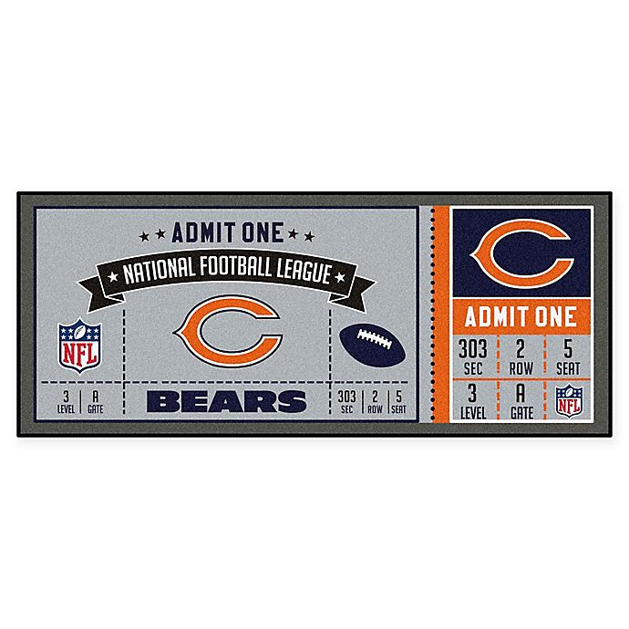 Nfl Chicago Bears Game Ticket Carpeted, Chicago Bears Shower Curtain Hooks