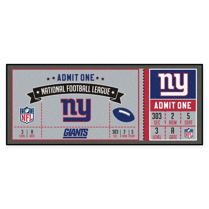 NFL New York Giants Game Ticket Carpeted Runner Mat  Bed Bath & Beyond