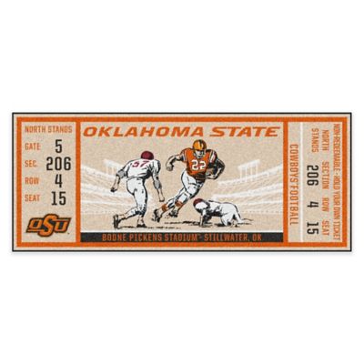 Oklahoma State University Game Ticket Carpeted Runner Mat Bed Bath