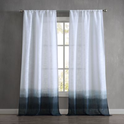 French Connection Olivia 2-Pack 96-Inch Rod Pocket Window Curtain in Indigo