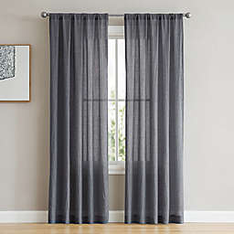 French Connection Rosa 2-Pack  96-Inch Rod Pocket/Back Tab Window Curtain in Navy