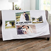Wedding 4 Photo Collage Personalized Blanket