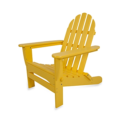 POLYWOOD&reg; Folding Adirondack Chair in Lemon. View a larger version of this product image.