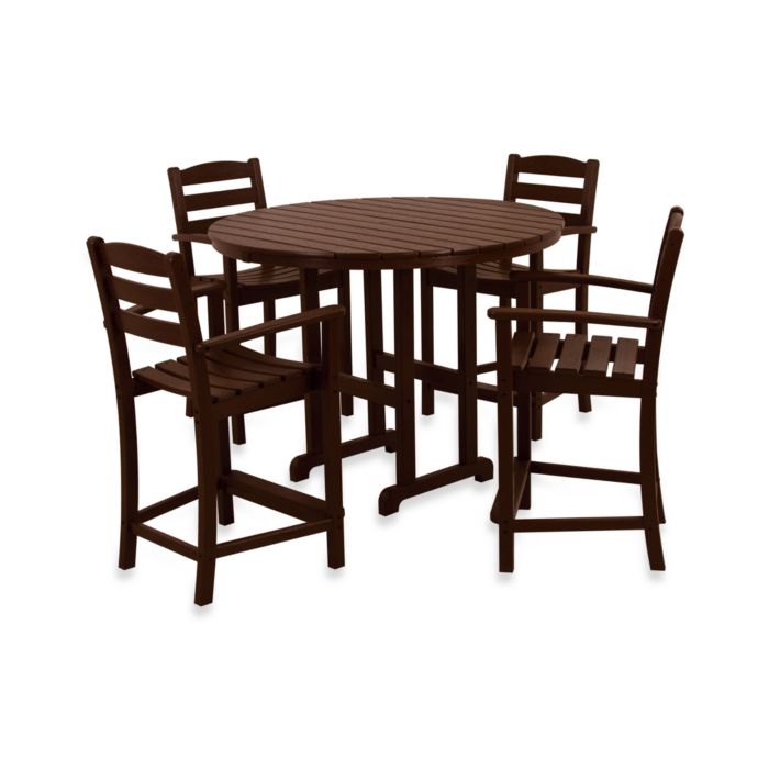 POLYWOOD® La Casa 5-Piece Outdoor Counter Height Table Set | Bed Bath
