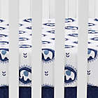 Alternate image 1 for Lambs &amp; Ivy&reg; Indigo Elephant Fitted Crib Sheet in Blue/White