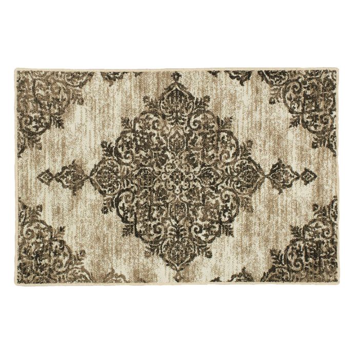 Mohawk Home Richmond Medallion Washable Rug in Grey Bed Bath and