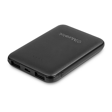 Aluratek 5,000 mAh Portable Battery Charger in Black. View a larger version of this product image.