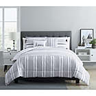 Alternate image 1 for VCNY Home Farmhouse Princeton Reversible 5-Piece Full/Queen Comforter Set in White/Grey