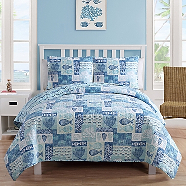 VCNY Home Patchwork Sea Life Reversible Quilt Set. View a larger version of this product image.