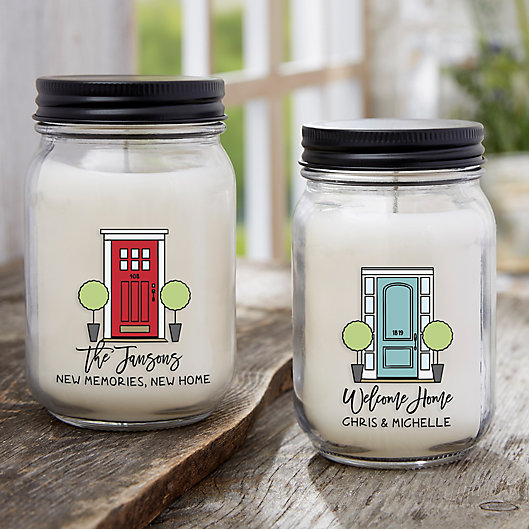 Alternate image 1 for Front Door Welcome Personalized Farmhouse Candle Jar