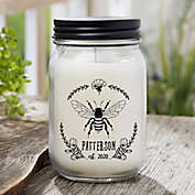 Bee Vine Personalized Farmhouse Candle Jar