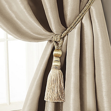 Amelia Tassel Window Curtain Tie Back in Ivory. View a larger version of this product image.