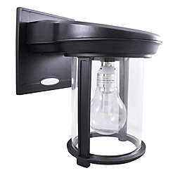 Gama Sonic Outdoor Solar Powered Outdoor Wall Sconce in Black