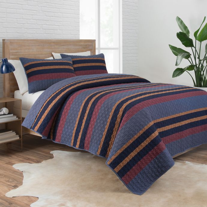 Pendleton Lake Stripe Reversible Coverlet Set Bed Bath Beyond