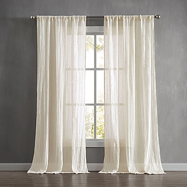 French Connection Charter Crushed 2-Pack 96-Inch Rod Pocket Window Curtain in Natural. View a larger version of this product image.