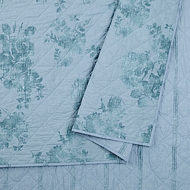Bee &amp; Willow&trade; Crystal Rose Reversible Twin Quilt in Seaglass. View a larger version of this product image.