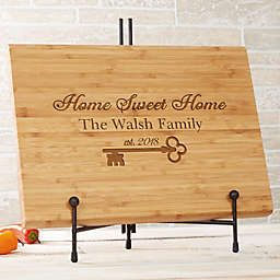 Key To Our Home 14-Inch x 18-Inch Personalized Bamboo Cutting Board