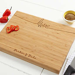 Lovebirds Personalized Bamboo Cutting Board