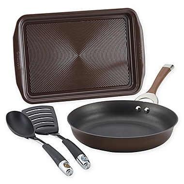 Circulon&reg; Symmetry&trade; Nonstick Hard-Anodized 4-Piece Cookware Set in Chocolate/Black. View a larger version of this product image.