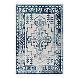 Modway Reflect Nyssa Aztec 5' x 8' Indoor/Outdoor Area Rug in Ivory/Blue