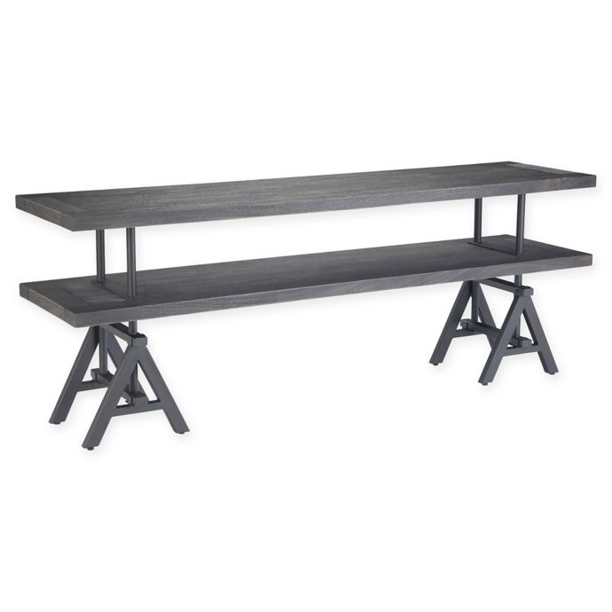 Simplihome Sklar Metal And Wood Tv Stand In Dark Brown Bed Bath Beyond