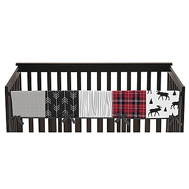 Sweet Jojo Designs Rustic Patch Long Crib Rail Guard in Red/Black. View a larger version of this product image.