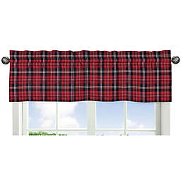 Sweet Jojo Designs Rustic Patch Plaid Flannel Window Valance in Red/Black/White