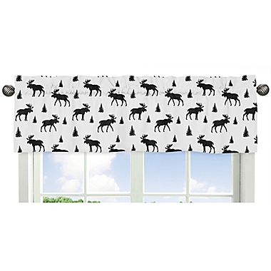 Sweet Jojo Designs Rustic Patch Moose Window Valance in Black/White. View a larger version of this product image.