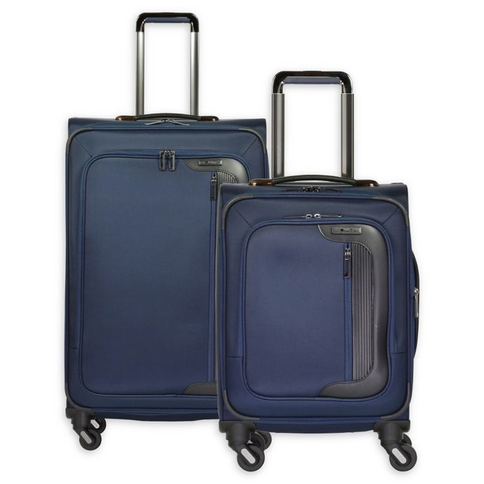 Solite Executive Expandable Spinner Checked Luggage | Bed Bath & Beyond