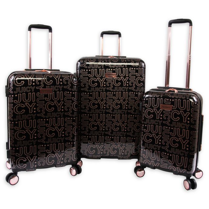 it cabin luggage black and rose gold