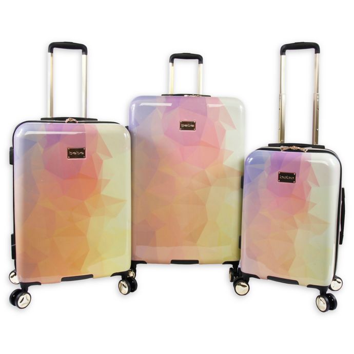 Bebe Emma 3 Piece Hardside Spinner Luggage Set In Grey Bed Bath Beyond