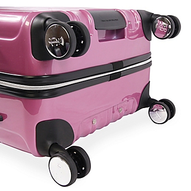 Juicy Couture&reg; Lindsay 3-Piece Hardside Spinner Luggage Set in Fuchsia/Silver. View a larger version of this product image.