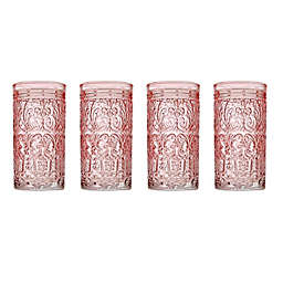 Godinger® Jax Highball Glasses in Pink (Set of 4)