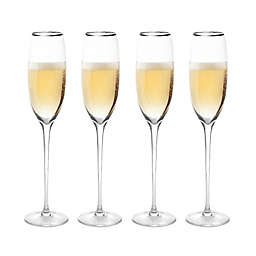 Olivia & Oliver™ Madison Platinum Champagne Flutes (Set of 4)