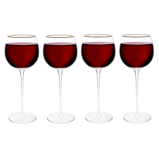 Alternate image 1 for Olivia & Oliver™ Madison Gold Red Wine Glasses (Set of 4)