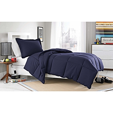 Micro Splendor Comforter Set in Navy Blue. View a larger version of this product image.