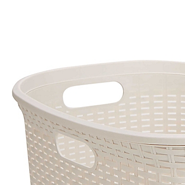 Mind Reader 40-Liter Laundry Basket in Ivory White. View a larger version of this product image.