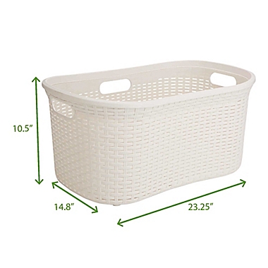 Mind Reader 40-Liter Laundry Basket in Ivory White. View a larger version of this product image.