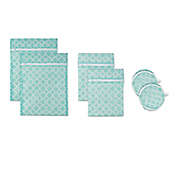 Design Imports 6-Piece Mesh Laundry Bag F Set in Aqua Lattice