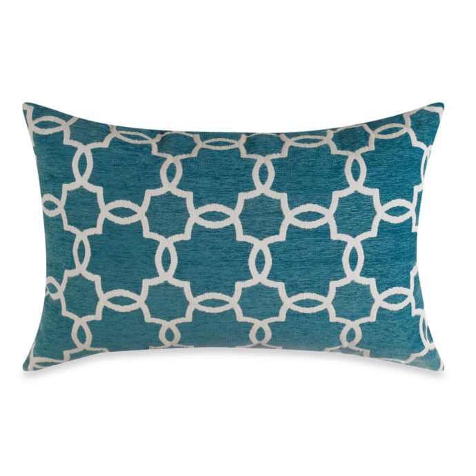 Linked Tile Teal Oblong Toss Pillow Bed Bath and Beyond Canada